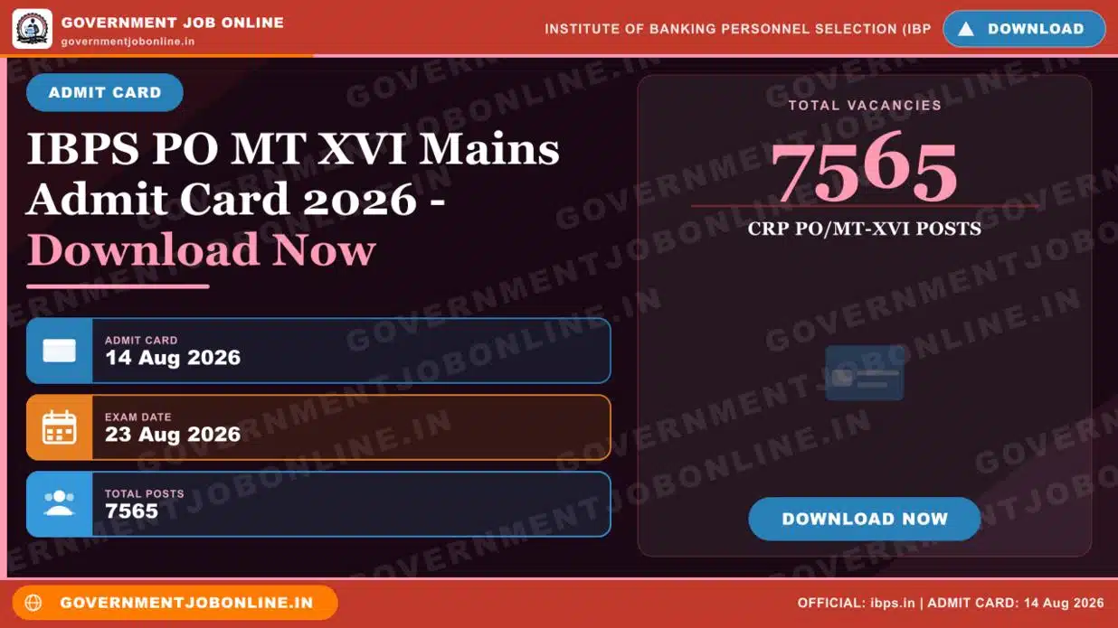 IBPS PO MT XVI Mains Admit Card 2026 – Download Now 1 IBPS PO MT XVI Mains Admit Card 2026 – Download Now
