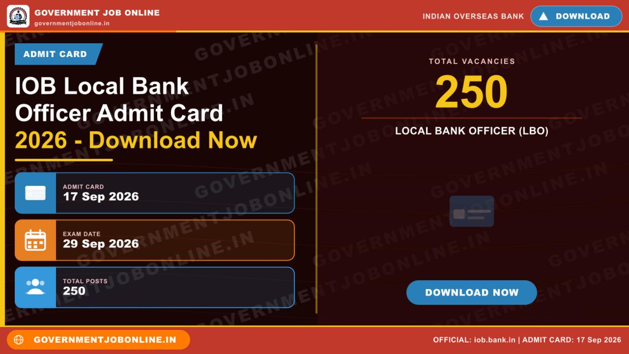 IOB Local Bank Officer Admit Card 2026 – Download Now 1 IOB Local Bank Officer Admit Card 2026 – Download Now