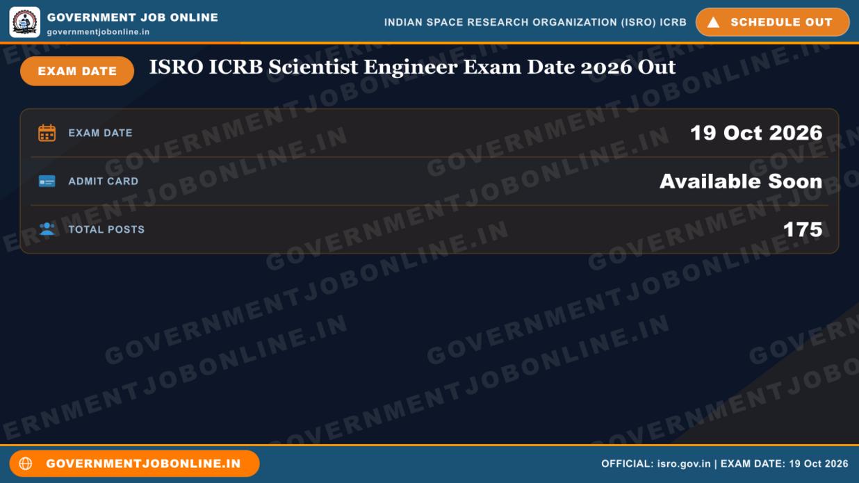 ISRO ICRB Scientist Engineer Exam Date 2026 Out – Check Now 1 ISRO ICRB Scientist Engineer Exam Date 2026 Out – Check Now