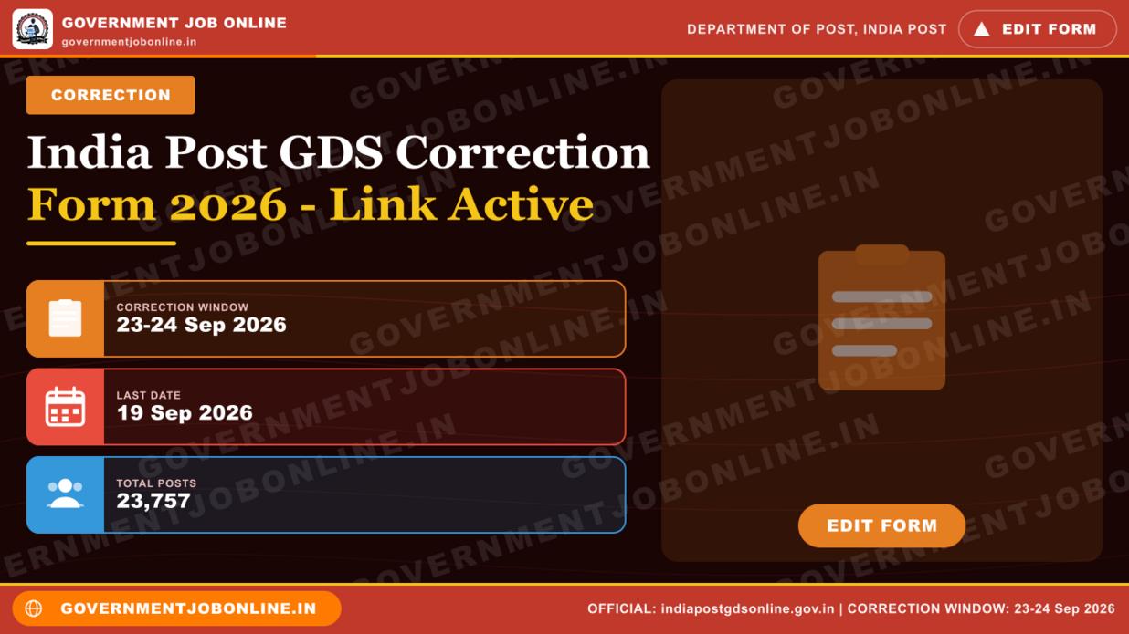 India Post GDS Correction Form 2026 – Link Active 1 India Post GDS Correction Form 2026 – Link Active