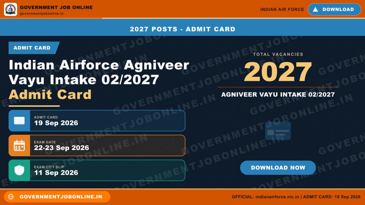 Indian Airforce Agniveer Vayu Intake 02/2027 Admit Card 1 Indian Airforce Agniveer Vayu Intake 02/2027 Admit Card