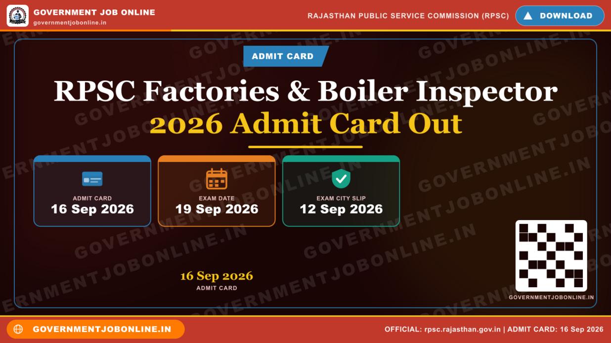 RPSC Factories & Boiler Inspector 2026 Admit Card Out 1 RPSC Factories & Boiler Inspector 2026 Admit Card Out