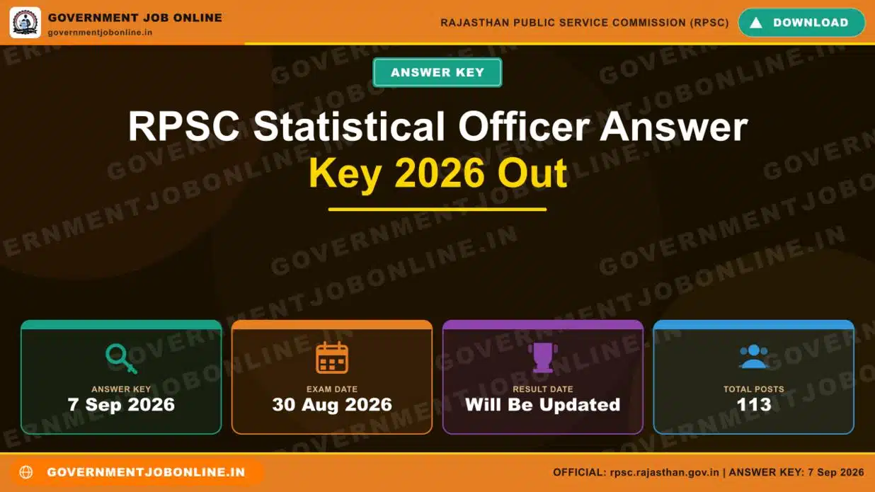 RPSC Statistical Officer Answer Key 2026 Out – Check Now 1 RPSC Statistical Officer Answer Key 2026 Out – Check Now