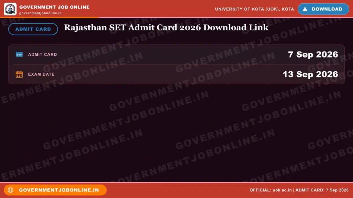 Rajasthan SET Admit Card 2026 Download Link 1 Rajasthan SET Admit Card 2026 Download Link