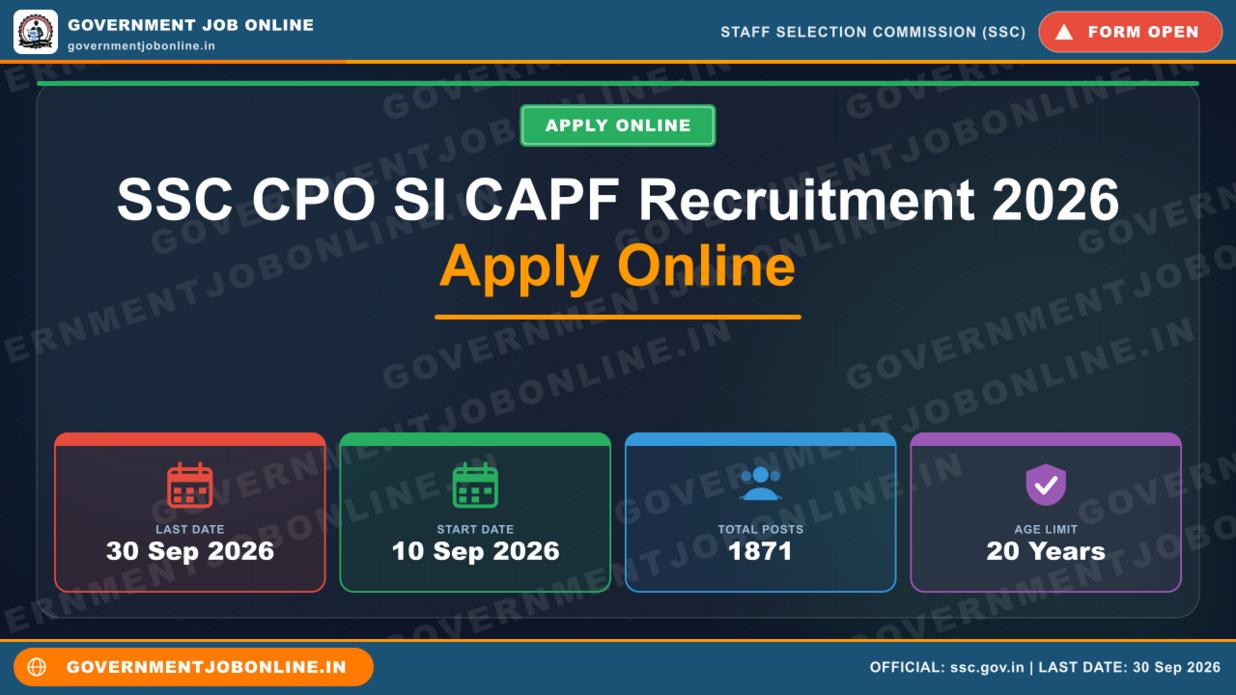 SSC CPO SI CAPF Recruitment 2026 Apply Online 1 SSC CPO SI CAPF Recruitment 2026 Apply Online