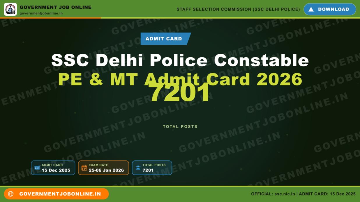 SSC Delhi Police Constable PE & MT Admit Card 2026 1 SSC Delhi Police Constable PE & MT Admit Card 2026