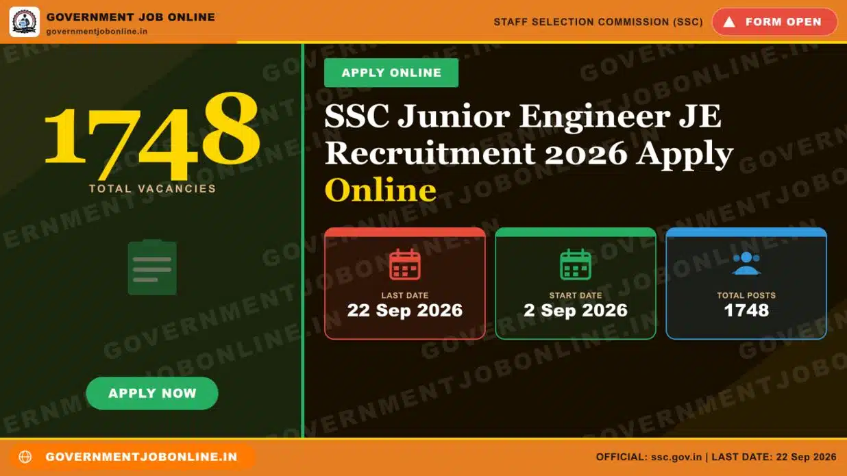 SSC Junior Engineer JE Recruitment 2026 Apply Online 1 SSC Junior Engineer JE Recruitment 2026 Apply Online
