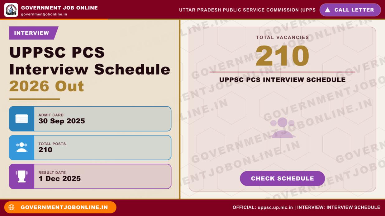 UPPSC PCS Interview Schedule 2026 Out 1 UPPSC PCS Interview Schedule 2026 Out