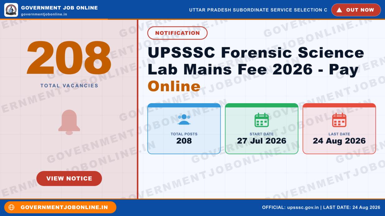 UPSSSC Forensic Science Lab Mains Fee 2026 – Pay Online 1 UPSSSC Forensic Science Lab Mains Fee 2026 – Pay Online