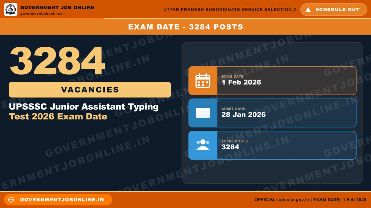 UPSSSC Junior Assistant Typing Test 2026 Exam Date
