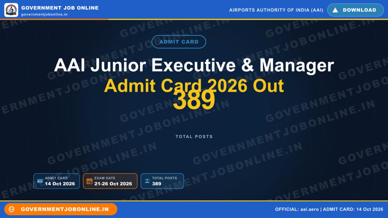 AAI Junior Executive & Manager Admit Card 2026 Out 1 AAI Junior Executive & Manager Admit Card 2026 Out
