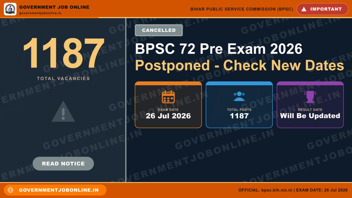 BPSC 72 Pre Exam 2026 Postponed - Check New Dates 1 BPSC 72 Pre Exam 2026 Postponed - Check New Dates