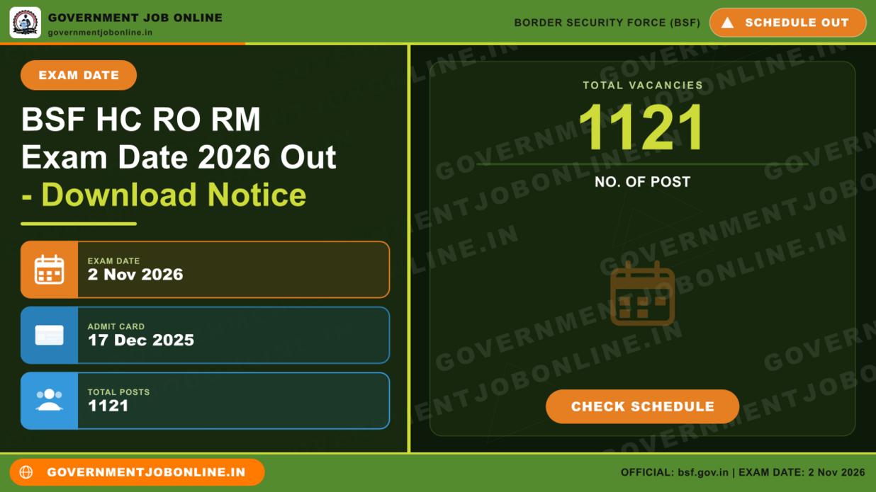 BSF HC RO RM Exam Date 2026 Out – Download Notice 1 BSF HC RO RM Exam Date 2026 Out – Download Notice
