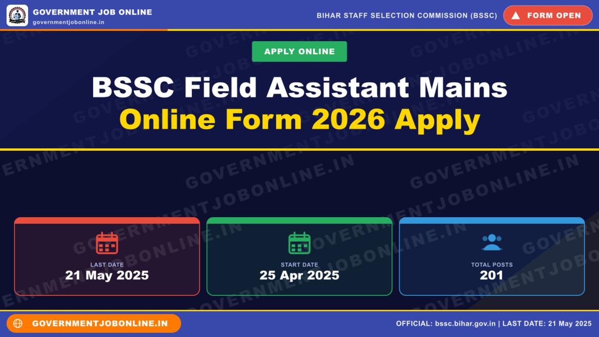 BSSC Field Assistant Mains Online Form 2026 Apply 1 BSSC Field Assistant Mains Online Form 2026 Apply