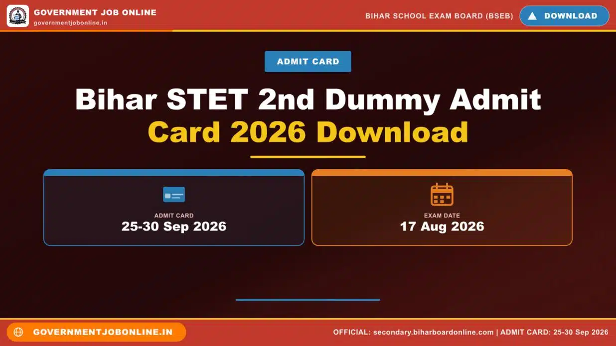 Bihar STET 2nd Dummy Admit Card 2026 Download 1 Bihar STET 2nd Dummy Admit Card 2026 Download