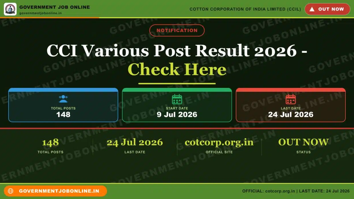 CCI Various Post Result 2026 – Check Here 1 CCI Various Post Result 2026 – Check Here