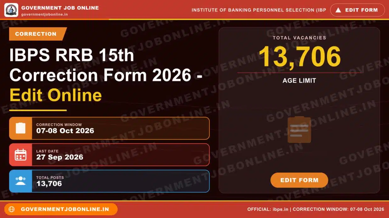 IBPS RRB 15th Correction Form 2026 – Edit Online 1 IBPS RRB 15th Correction Form 2026 – Edit Online