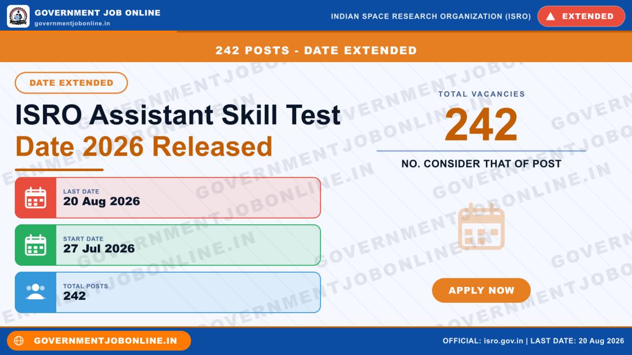 ISRO Assistant Skill Test Date 2026 Released – Check Now 1 ISRO Assistant Skill Test Date 2026 Released – Check Now
