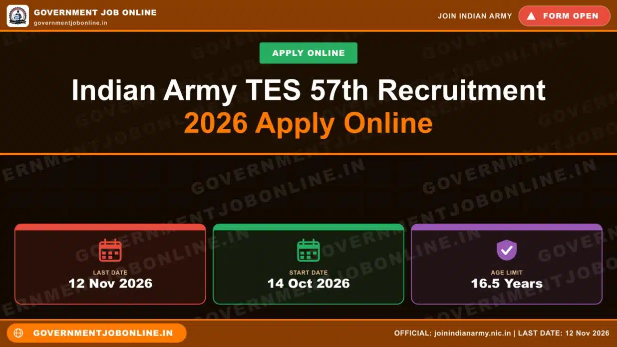 Indian Army TES 57th Recruitment 2026 Apply Online 1 Indian Army TES 57th Recruitment 2026 Apply Online