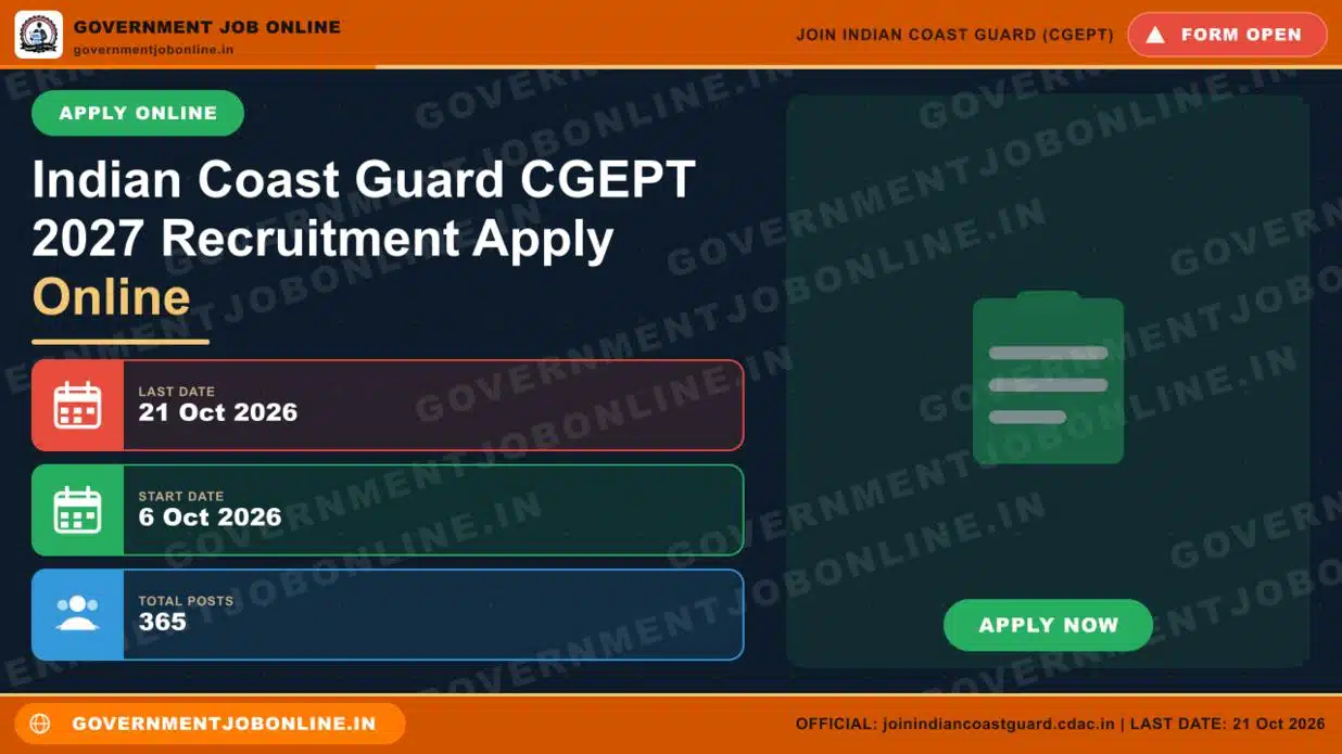 Indian Coast Guard CGEPT 2027 Recruitment Apply Online 1 Indian Coast Guard CGEPT 2027 Recruitment Apply Online