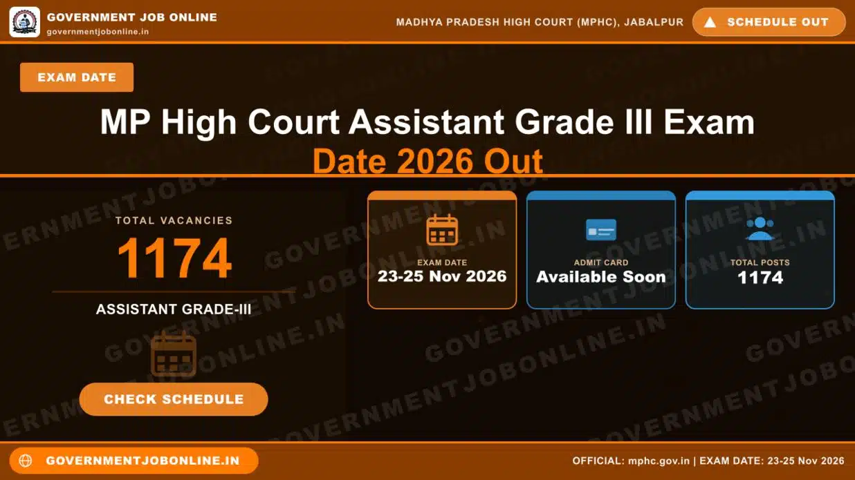MP High Court Assistant Grade III Exam Date 2026 Out 1 MP High Court Assistant Grade III Exam Date 2026 Out