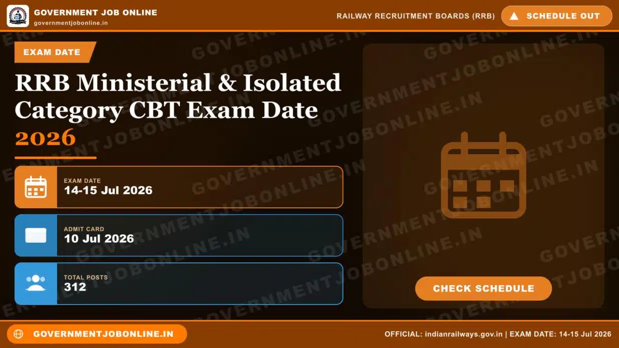 RRB Ministerial & Isolated Category CBT Exam Date 2026 1 RRB Ministerial & Isolated Category CBT Exam Date 2026