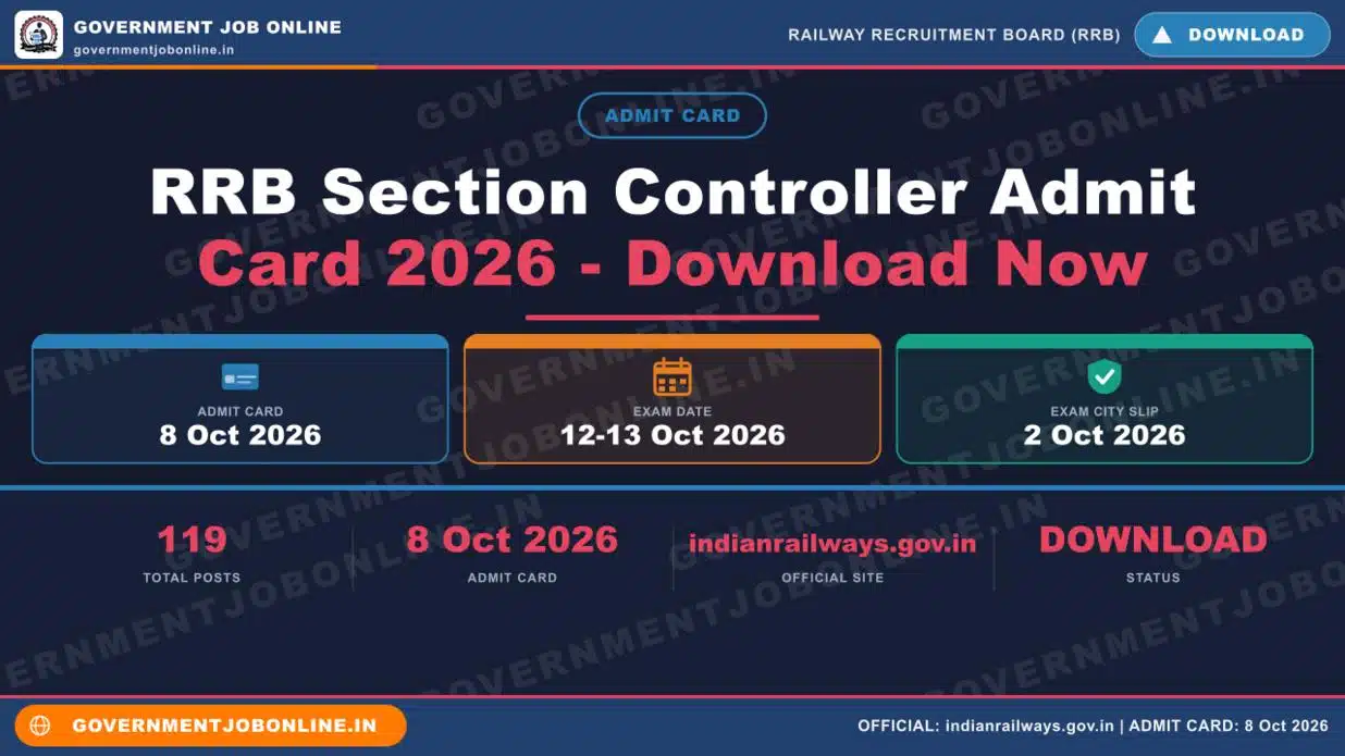 RRB Section Controller Admit Card 2026 – Download Now 1 RRB Section Controller Admit Card 2026 – Download Now