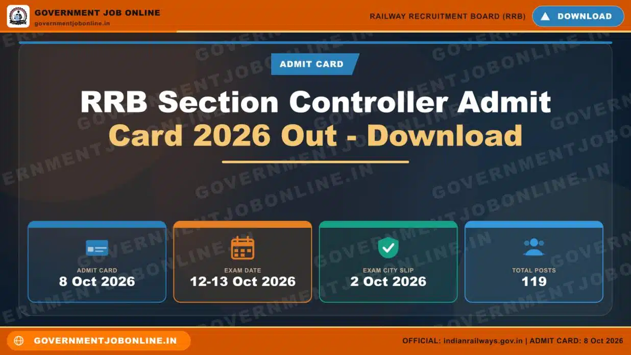 RRB Section Controller Admit Card 2026 Out – Download 1 RRB Section Controller Admit Card 2026 Out – Download