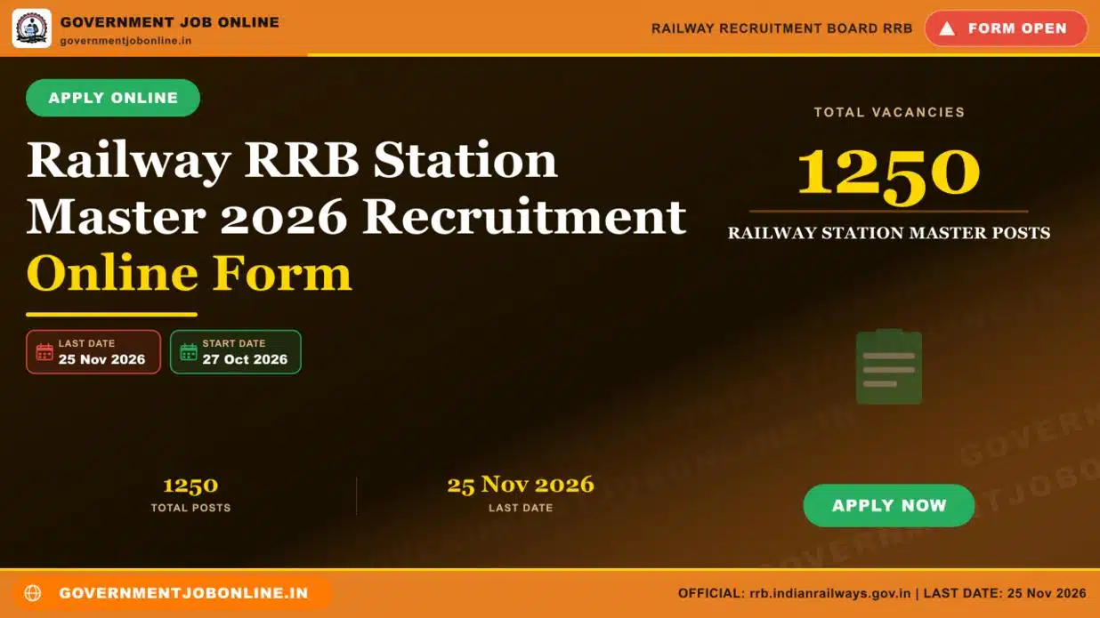 Railway RRB Station Master 2026 Recruitment Online Form 1 Railway RRB Station Master 2026 Recruitment Online Form