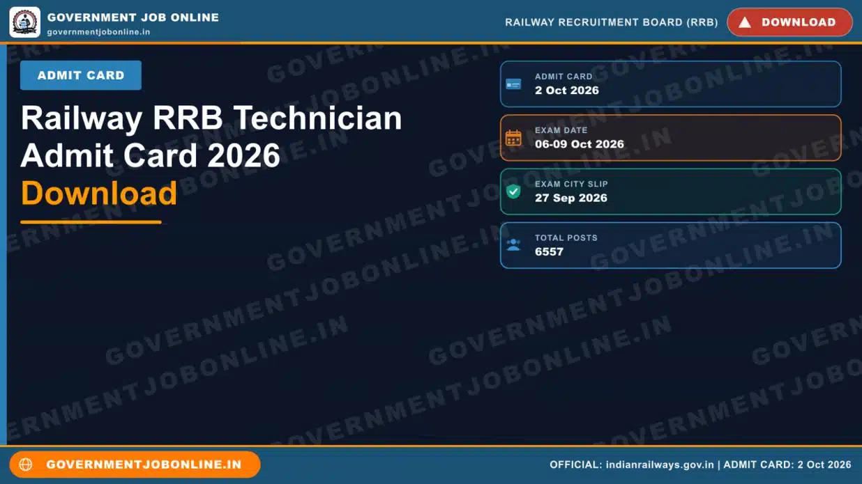 Railway RRB Technician Admit Card 2026 Download 1 Railway RRB Technician Admit Card 2026 Download
