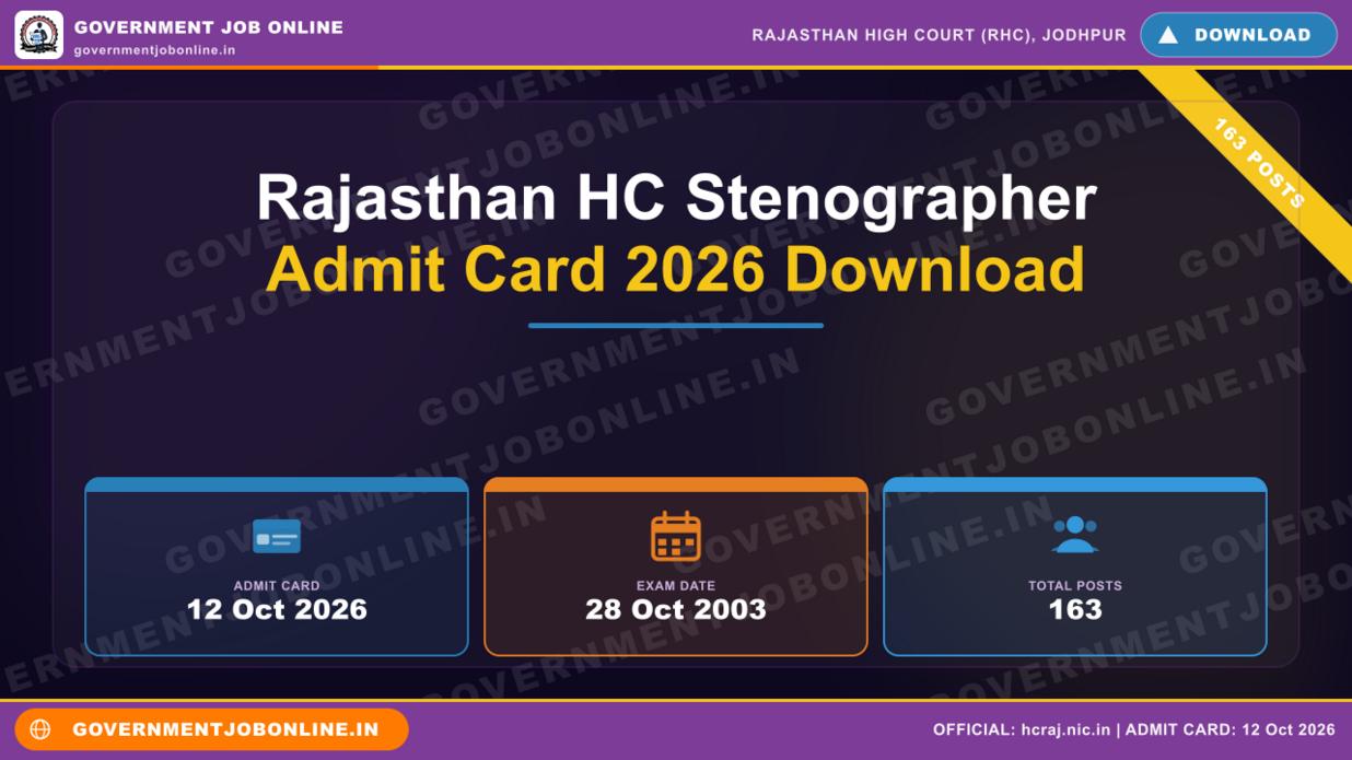 Rajasthan HC Stenographer Admit Card 2026 Download 1 Rajasthan HC Stenographer Admit Card 2026 Download