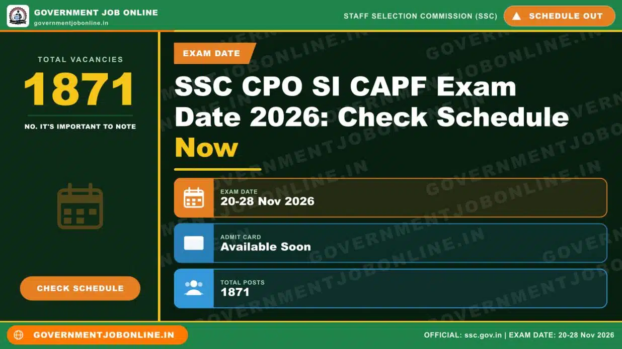 SSC CPO SI CAPF Exam Date 2026: Check Schedule Now 1 SSC CPO SI CAPF Exam Date 2026: Check Schedule Now