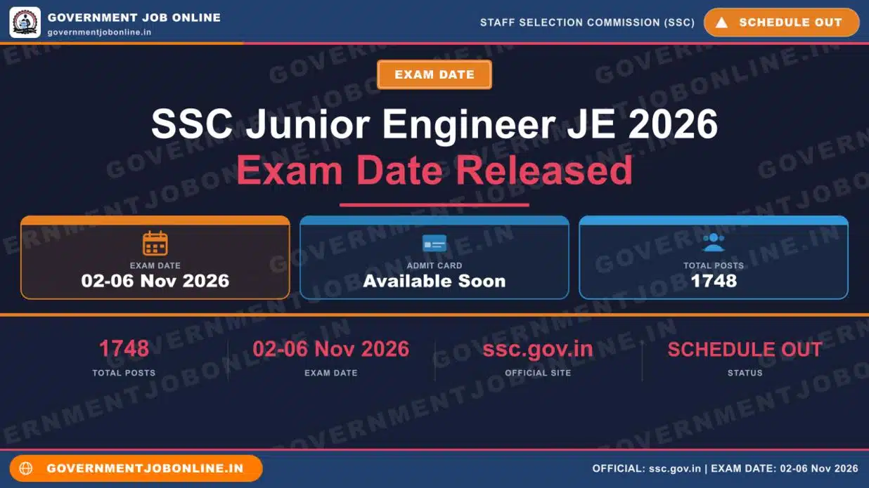 SSC Junior Engineer JE 2026 Exam Date Released 1 SSC Junior Engineer JE 2026 Exam Date Released