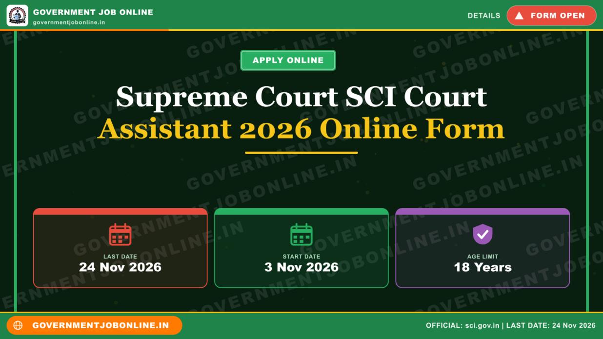Supreme Court SCI Court Assistant 2026 Online Form 1 Supreme Court SCI Court Assistant 2026 Online Form