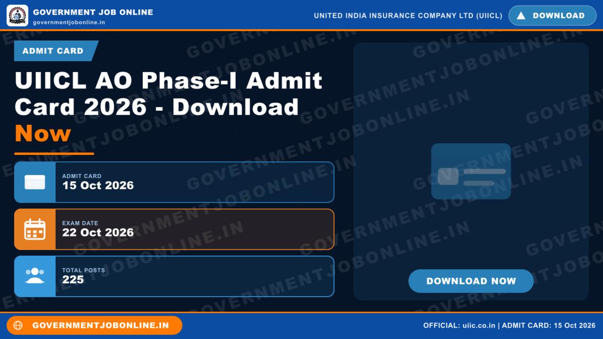 UIICL AO Phase-I Admit Card 2026 - Download Now 1 UIICL AO Phase-I Admit Card 2026 - Download Now