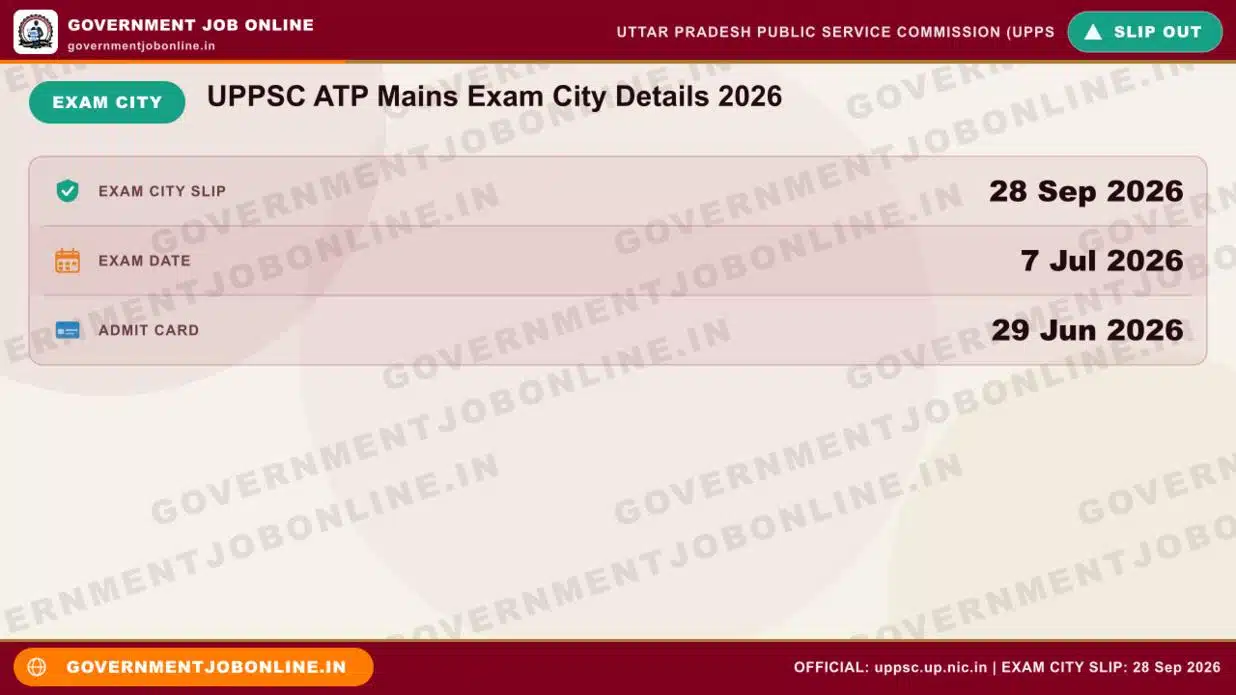 UPPSC ATP Mains Exam City Details 2026 – Check Now 1 UPPSC ATP Mains Exam City Details 2026 – Check Now