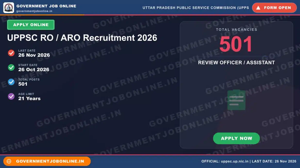 UPPSC RO / ARO Recruitment 2026 - Apply Online 1 UPPSC RO / ARO Recruitment 2026 - Apply Online