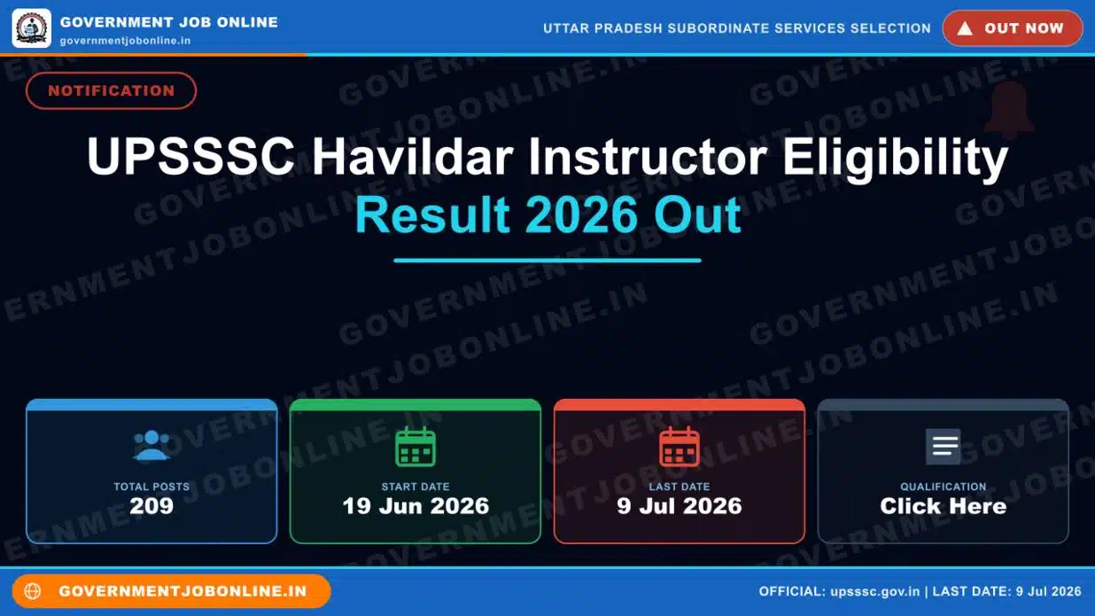 UPSSSC Havildar Instructor Eligibility Result 2026 Out 1 UPSSSC Havildar Instructor Eligibility Result 2026 Out