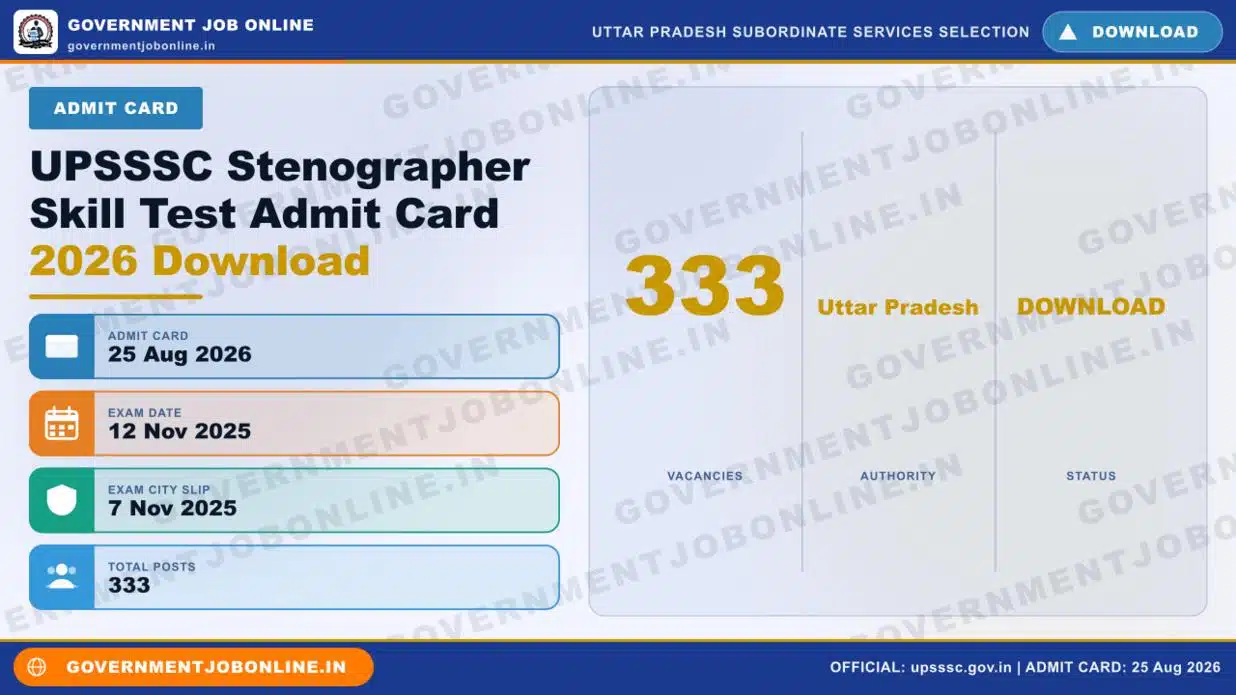 UPSSSC Stenographer Skill Test Admit Card 2026 Download 1 UPSSSC Stenographer Skill Test Admit Card 2026 Download