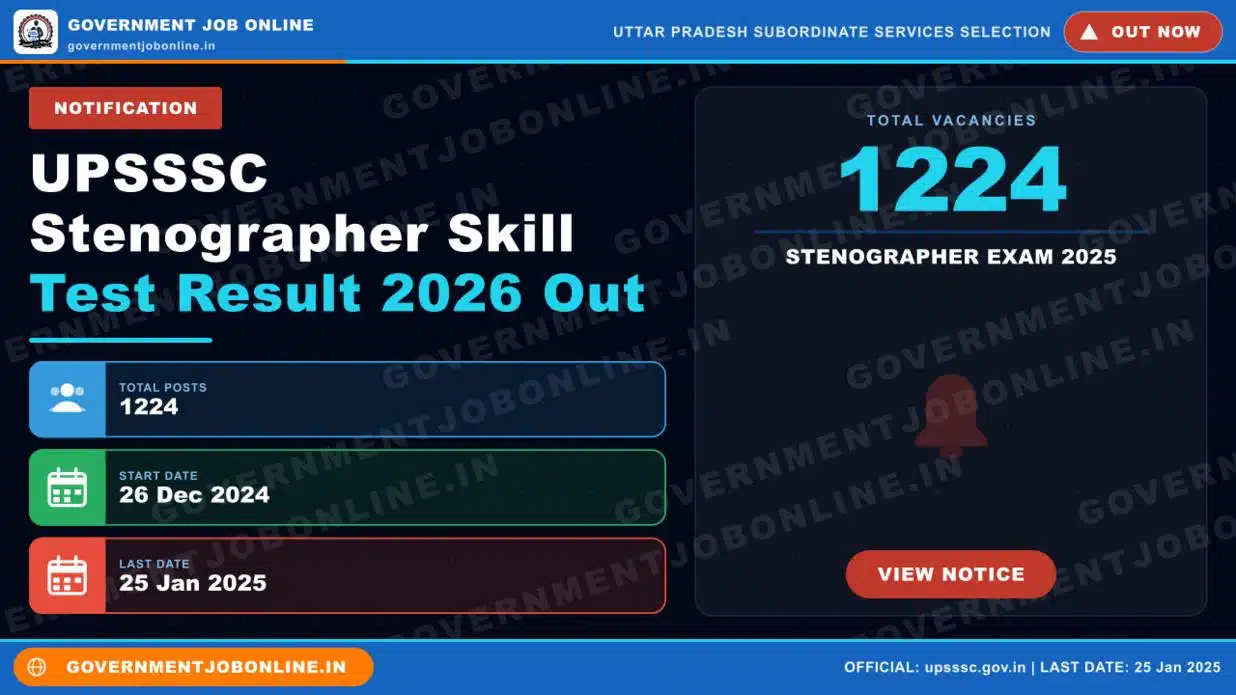 UPSSSC Stenographer Skill Test Result 2026 Out 1 UPSSSC Stenographer Skill Test Result 2026 Out