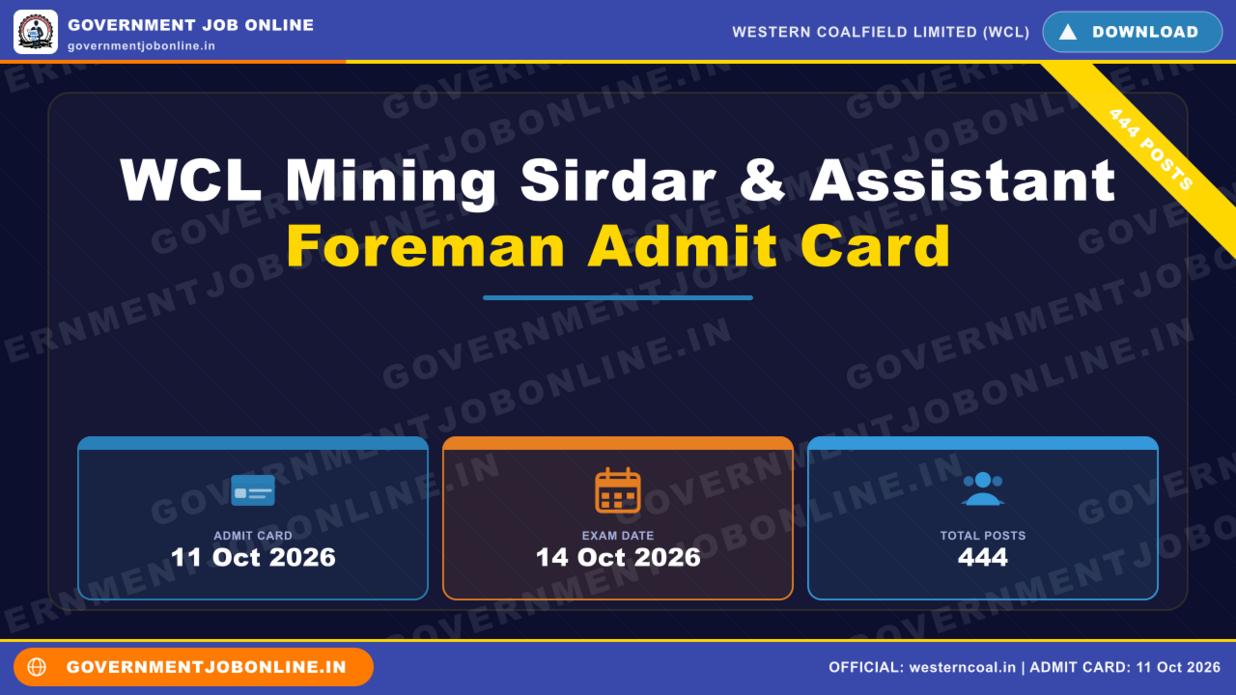 WCL Mining Sirdar & Assistant Foreman Admit Card 1 WCL Mining Sirdar & Assistant Foreman Admit Card